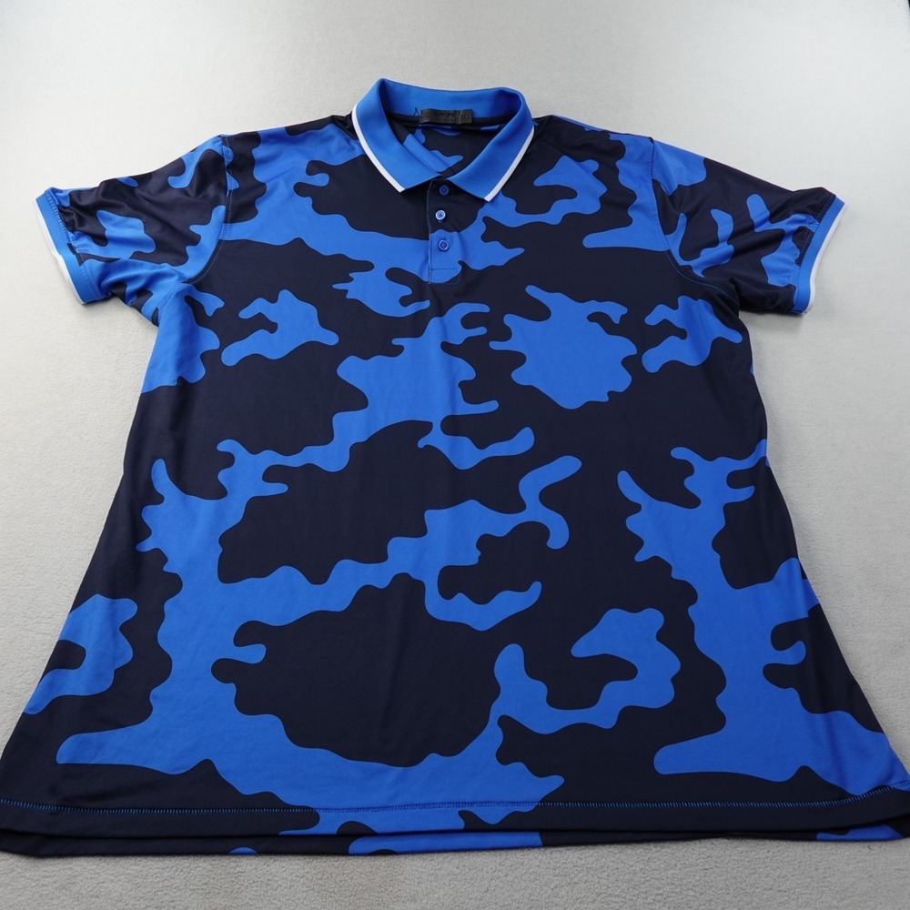 G/FORE Racer Golf Polo Mens 2XL Blue Camouflage Performance Stretch Shirt